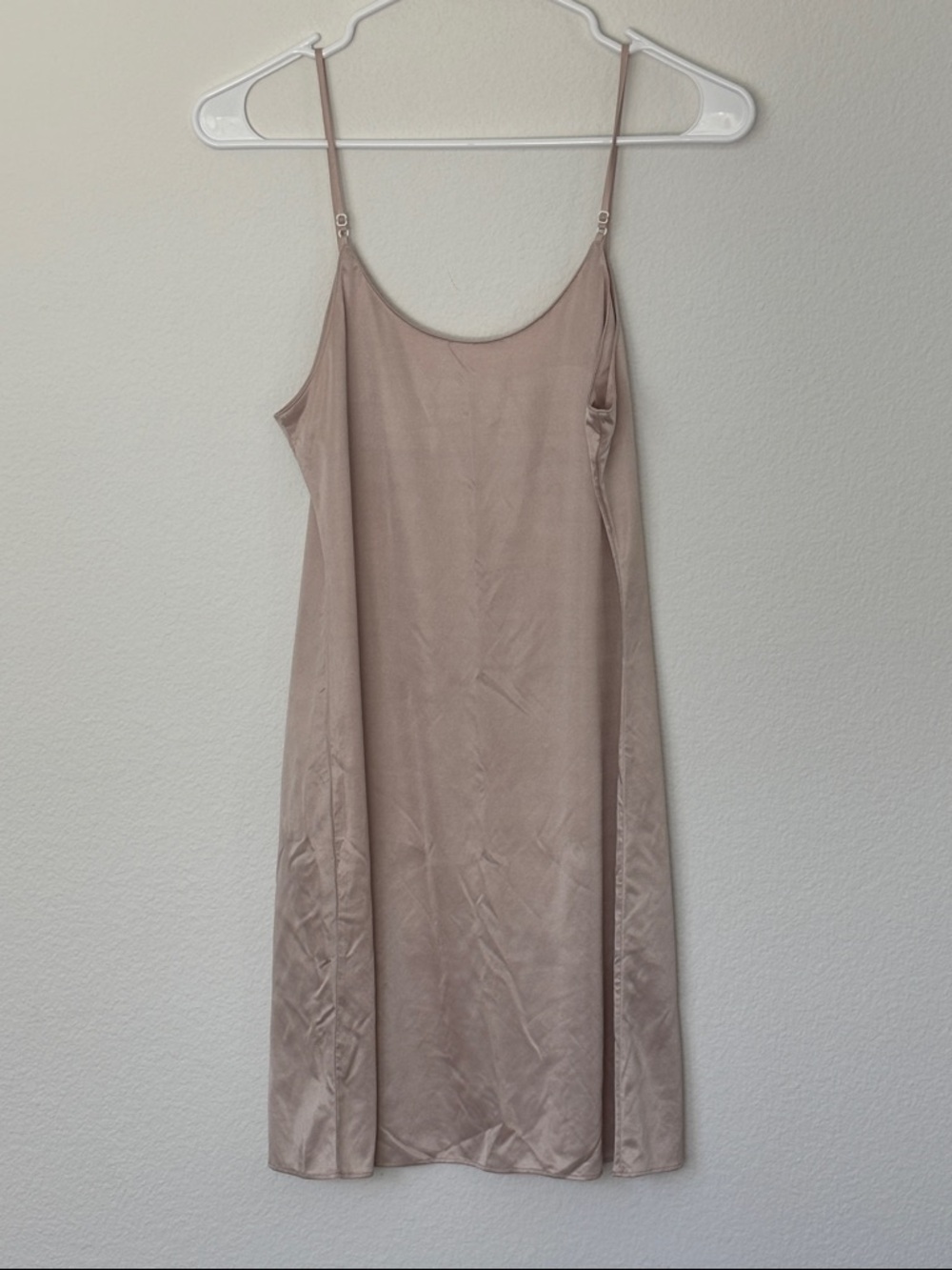 Women's Satin Slip Dress - beige